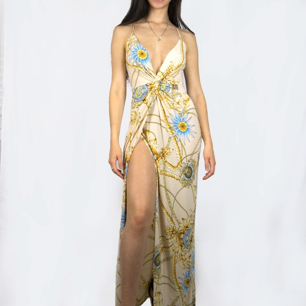 Long open leg sexy dress